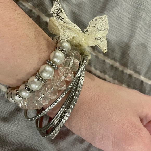 Silver Bangle Set - Picture 2 of 5